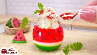 Fresh Miniature Watermelon Pudding Recipe | ASMR Cooking Mini Food