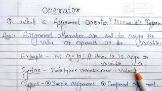 Assignment Operators in C in hindi | simple and compound assignment operators in c programming