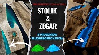 Jak nakładać PROSZEK FLUORESCENCYJNY? czyli REALIZACJA STOLIKA KAWOWEGO I ZEGARA z żywicą epoksydową