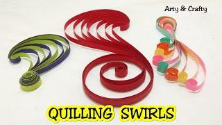 DIY 3 Quilling Swirls/ Paper Quilling Swirls Tutorial/ Basic Quilling for Beginners by Arty & Crafty