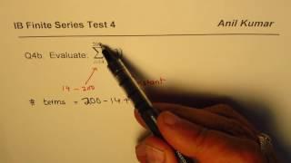 Sum of Constants Series in Sigma Notation Not Starting at 1 Evaluate Series