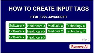 Add Tags Input Box in HTML CSS & JavaScript | Tags Input