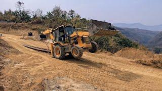 Mr JCB tech JCB 3DX hard working and very dangerous hillside road #automobile