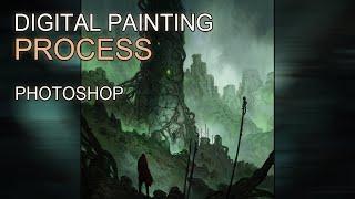 Digital Painting - Dark Fantasy III Landscape  Concept Art - Timelapse