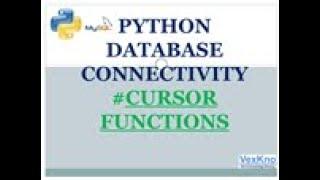 PYTHON SQL CONNECT# CURSOR functions