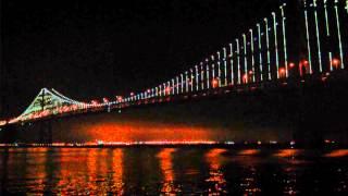 San Francisco bay bridge lights