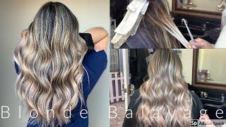 Blonde Balayage Highlights Technique! (Root Tap,Toner, Dimensional Blonde)