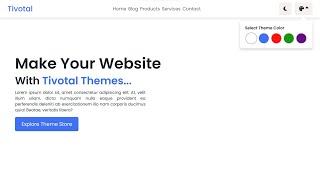 Create a Website with Theme Colour Switcher in HTML CSS & JavaScript