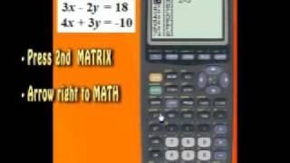 Augmented Matrix to Solve Systems of Equations with TI-83