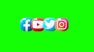 Animated Green Screen Social Media Lower Third Copyright Free || Facebook_Youtube_Twitter_Instagram