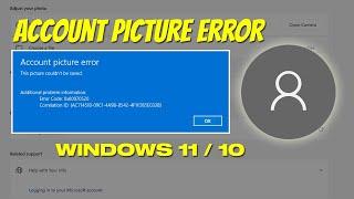 Fix Account Picture Error | This Picture Couldn't Be Saved | Setting The Account Picture Failed