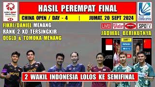 FIKRI/DANIEL & DEGLO Menang ~ Hasil 8 Besar China Open 2024 Hari Ini ~ Unggulan Berguguran