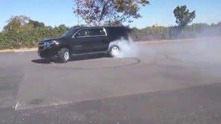 Chevrolet Suburban does donuts