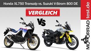 Honda XL750 Transalp vs. Suzuki V-Strom 800 DE | Vergleich der neuen Mittelklasse Reise-Enduros