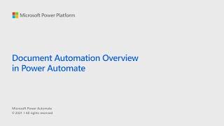 Document Automation Overview in Power Automate