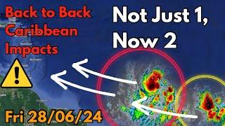 Caribbean Threat: Possible Hurricane & New Tropical System Following Behind • 28/06/24