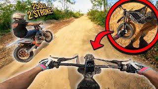 No Name Electric Bike SMOKES His KTM 250 2 Stroke!