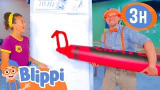 Blippi Uses The WORLD'S BIGGEST Crayon! + More |  Blippi and Meekah Best Friend Adventures