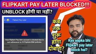 FLIPKART PAY LATER BLOCKED |  Flipkart Pay Later account is blocked due to non-adherence | WHY???