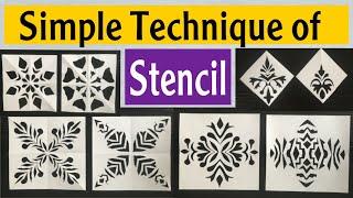 Stencil design || Stencil art || Stencil making technique || Own designed Stencil || Stencil Cutting