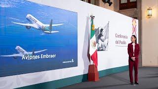 Primer año del reinicio de Mexicana, línea de aviación del pueblo. Conferencia presidenta Sheinbaum