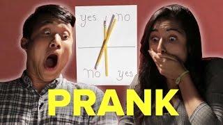 People Try The Charlie Charlie Challenge (Prank Video)
