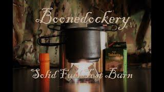 Boonedockery Solid Fuel Stoves Part Three Fuel Test Burn