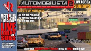 Automobilista 2 'LIVE LOBBY SUNDAYS' with the MVRC. GT Multiclass @ Spa