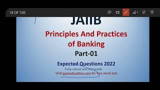 JAIIB | Principle and Practices of Banking |2022 | Mock Test -01