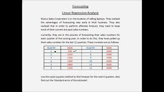 Forecasting - Linear regression - Example 1 - Part 1