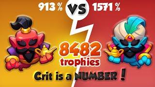 You need 913% Crit for 8482 Trophies! It is Possible! PVP Rush Royale