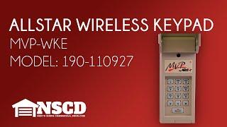 Allstar MVP WKE 190 110927 MVP Garage Door Opener Wireless Keypad