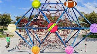 Learn Colors of Different Balls at the Park - Toddlers Playing and Learning Colors at the Playground