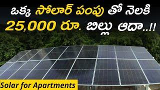 Solar Installation In Apartment || ఒక్క సోలార్ మోటార్ తో నెలకి 25,000 బిల్లు ఆదా..!! ||