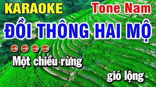 Karaoke Đồi Thông Hai Mộ Nhạc Sống Tone Nam Cm | Huỳnh Lê