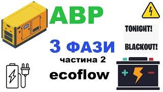 Підключення EcoFlow до трьох файної мережі. АВР для 3-х фаз.