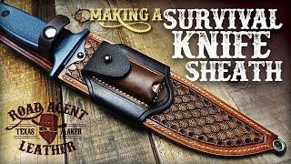 Making a Leather & Kydex Survival Knife Sheath Leather Working ASMR