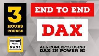 [[ 3 HOURS ]] Complete Power BI DAX End to End  - Power BI DAX Tutorial - { End to End } Full Course