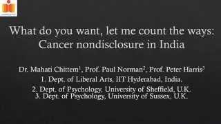 Cancer nondisclosure in India