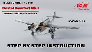 ICM | Bristol Beaufort Mk.I | Step by step instruction Item 48310 | Scale 1/48