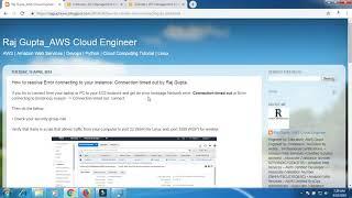 How to Resolve Error Connecting To Your Instance: Connection Timed out  | AWS in English | Raj Gupta