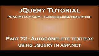 Autocomplete textbox using jquery in asp net