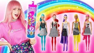 NOWE  TĘCZOWE  BARBIE COLOR REVEAL MONOCHROM 