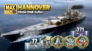 Battleship Hannover on map "Crash Zone Alpha" - World of Warships