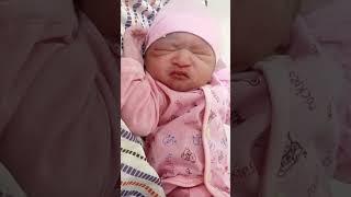 Say MashaAllah very sweet newborn baby girl after birth #cute #baby #video #viral #newlife