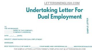 Undertaking Letter For Dual Employment - Sample Letter of Undertaking for Dual Employment