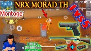 NRX Morad 1vs5 Kill 1 Team 1 Shot,ROS Most Kill Montages,Rules Of Survival,NRX Thai,Saxy Gaming|Ep23