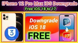 How to Downgrade Iphone 12 Pro Max iOS 18 to 17 free by 3utools | iOS downgrading 2024