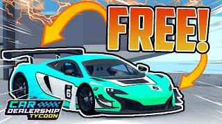 How To Get A *FREE* MCLAREN SUPERCAR In Car Dealership Tycoon!! (LIMITED TIME!)