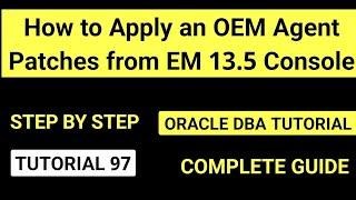 How to Apply OEM Agent Patch from OEM 13.5 Console Step by Step Guide